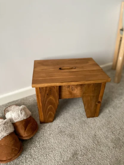 Reclaimed wooden stool - crowfoot salvage