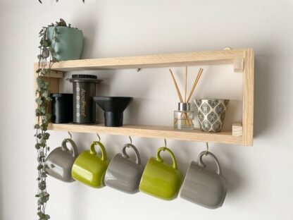 Reclaimed wooden Mug Shelf - crowfoot salvage