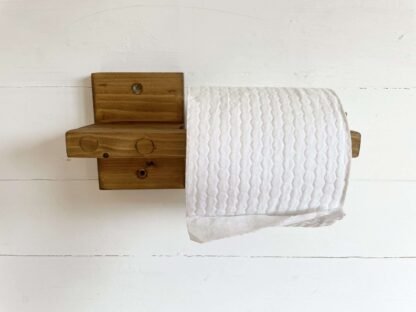 Reclaimed wooden Toilet roll holder