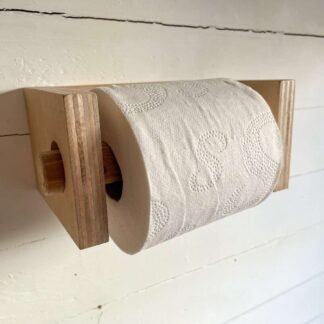 Rustic industrial design plywood toilet roll holder