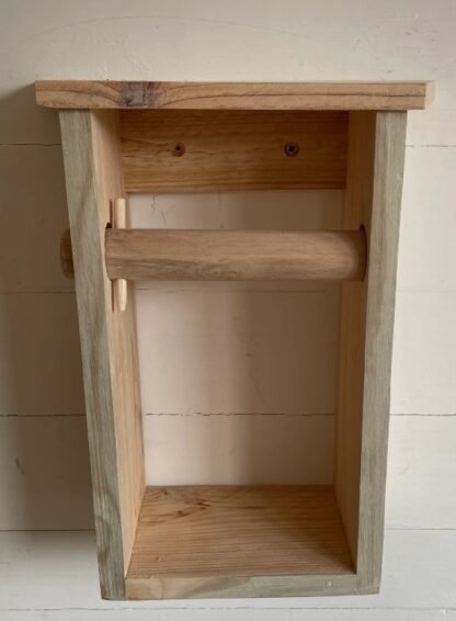 toilet roll holder with shelf and storage