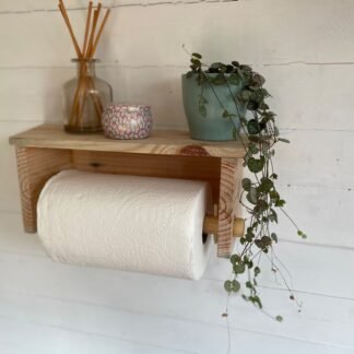 Kitchen towel holder with shelf - crowfoot salvage