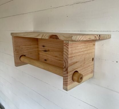 Kitchen towel holder with shelf - crowfoot salvage