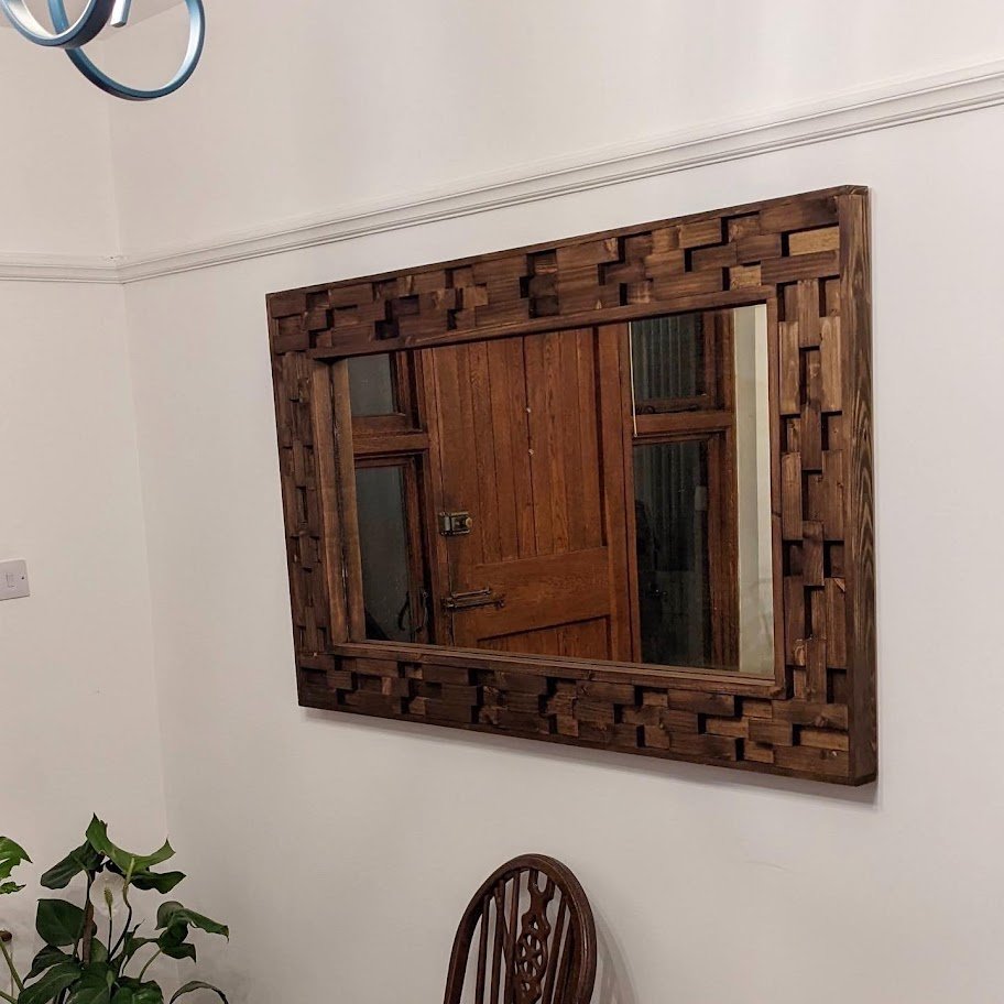 Reclaimed Geometric Mirror