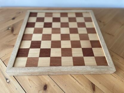 Handmade draughts set made of reclaimed hardwoods by crowfoot salvage