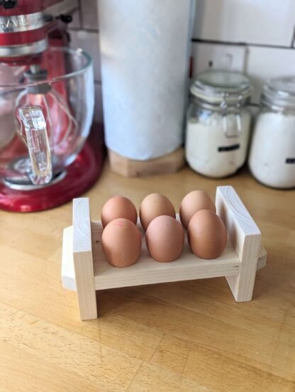 Reclaimed wooden Egg holder by crowfoot salvage in a natural wax finish