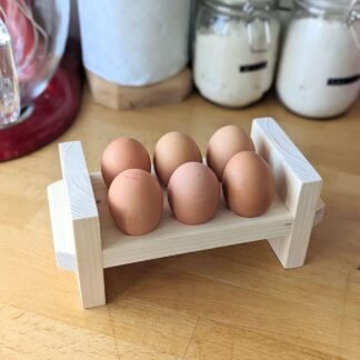 Reclaimed wooden Egg holder by crowfoot salvage in a natural wax finish