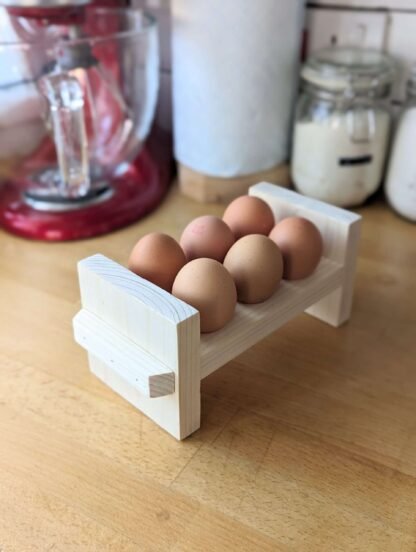 Reclaimed wooden Egg holder by crowfoot salvage in a natural wax finish