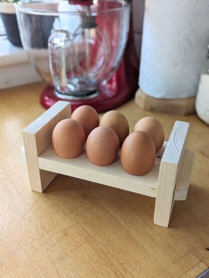 Reclaimed wooden Egg holder by crowfoot salvage in a natural wax finish