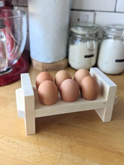 Reclaimed wooden Egg holder by crowfoot salvage in a natural wax finish