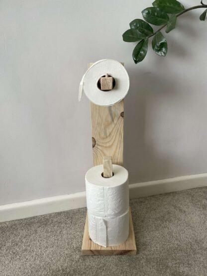 Rustic Reclaimed Wood Freestanding Toilet Roll Holder