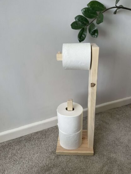 Rustic Reclaimed Wood Freestanding Toilet Roll Holder