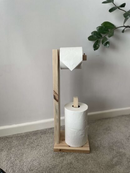 Rustic Reclaimed Wood Freestanding Toilet Roll Holder