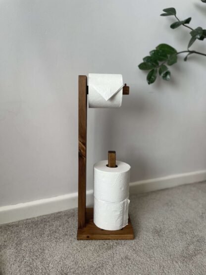 Rustic Reclaimed Wood Freestanding Toilet Roll Holder