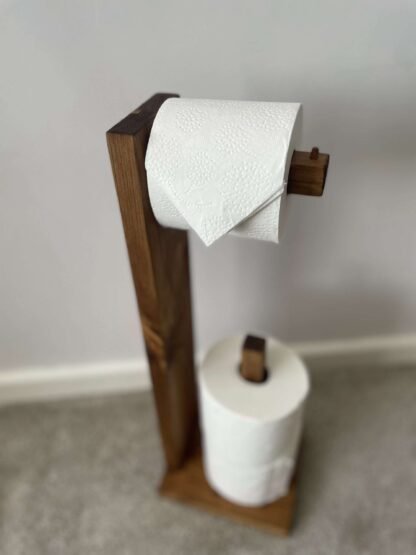 Rustic Reclaimed Wood Freestanding Toilet Roll Holder