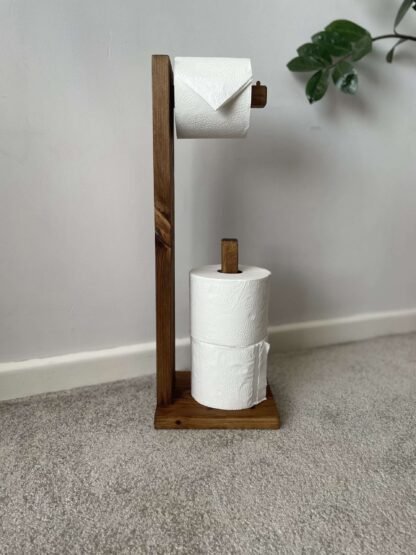 Rustic Reclaimed Wood Freestanding Toilet Roll Holder