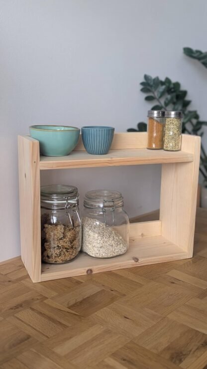Two Tier Kitchen Storage Shelf / Worktop Space Saver Unit - Image 3