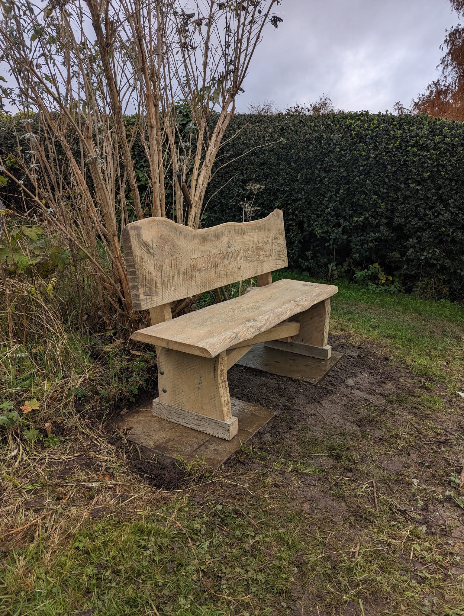 bespoke natural memorial bench
